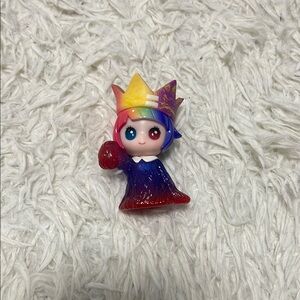 Authentic POPMART Red and Blue Doll with Colorful Crown